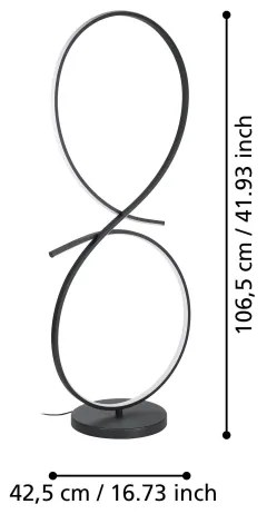 Lampadar LED Eglo 901271 SERPINS LED/20W/230V 3000K negru