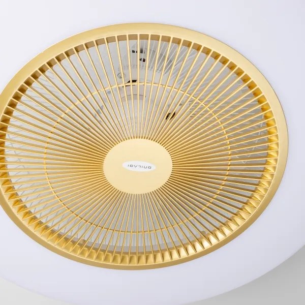 Plafonieră LED dimabilă cu ventilator Brilagi AURA LED/38W/230V auriu + telecomandă