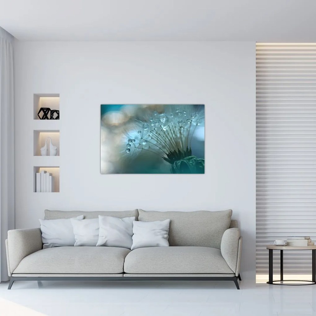 Tablou - păpădie - petrol (90x60 cm)