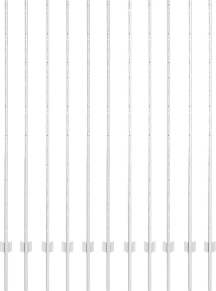 vidaXL Stâlp de gard. 11 pcs Argintiu 160 cm Oțel
