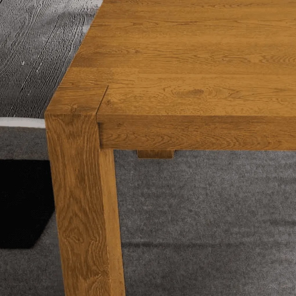 MASA ROVERE - EXTENSIBILA LEMN MASIV - STEJAR AURIU - 140 cm / 90 / h 77