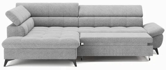 Canapea colțar extensibilă în L MARANO stânga, gri