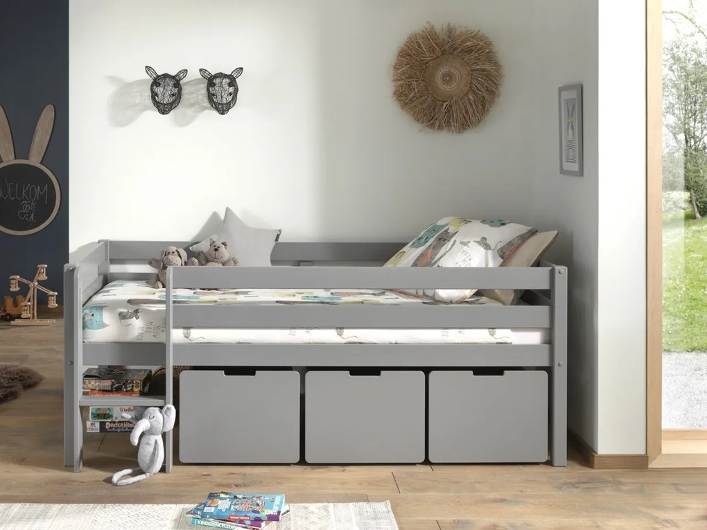 PINO SET DE 3 SERTARE PENTRU Pat copii MATRIMONIAL H85CM GRI