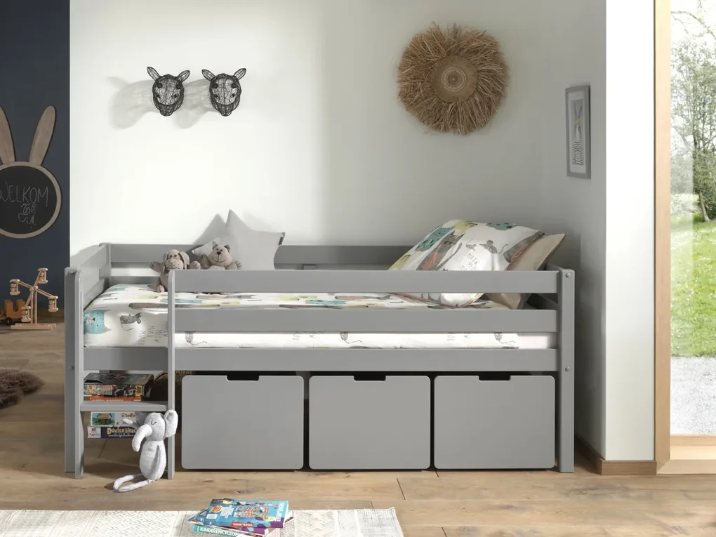 PINO SET DE 3 SERTARE PENTRU Pat copii MATRIMONIAL H85CM GRI