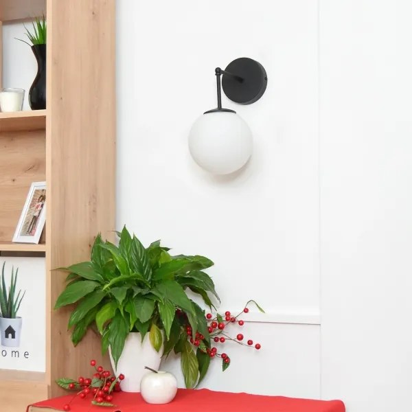 Lampă de perete MOON 1xE27/15W/230V negru