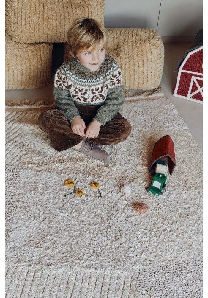 Covor de joacă pentru copii bej din bumbac 120x170 cm Farm Fields – Lorena Canals