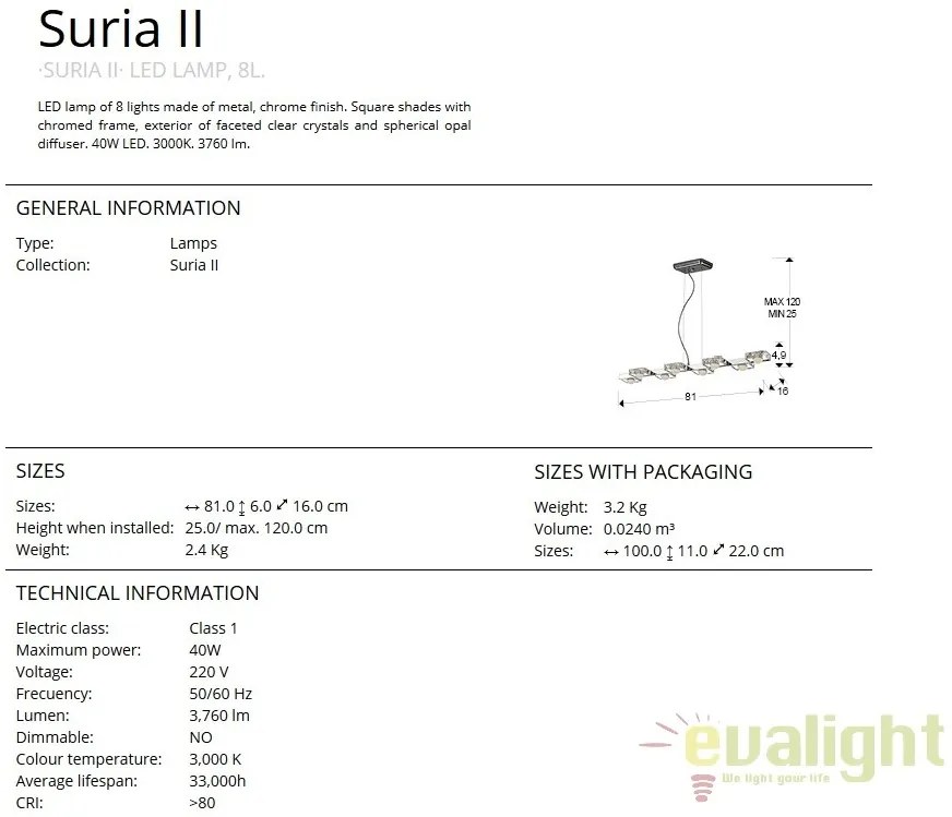 Lustra LED suspendata design modern Suria II SV-375618