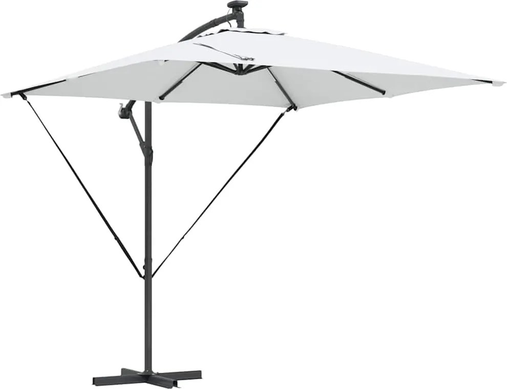 vidaXL Parasol banana cu brațe Nisipiu 249 x 249 x 250 cm