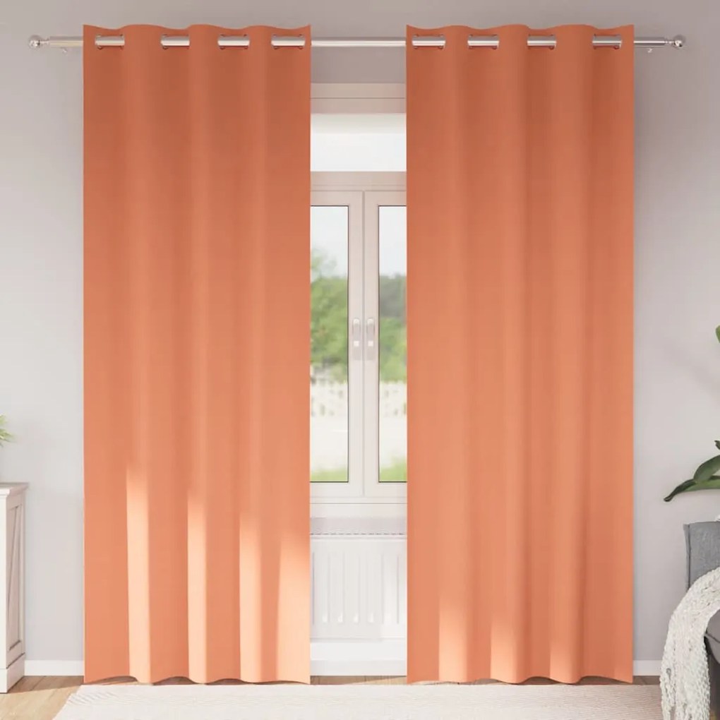 vidaXL Perdele cu perdele 2 pcs Terracota 225 x 140 cm Poliester