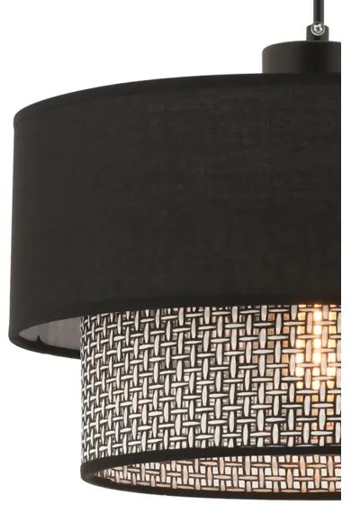 Lustră cu cablu ECHO 1xE27/60W/230V negru/gri