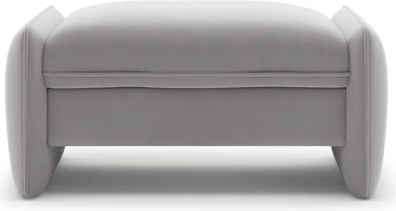 Taburet gri deschis cu tapițerie din catifea Georgia – Micadoni