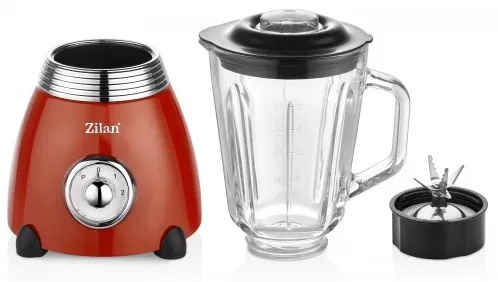 Blender Retro 1.5L 500W Lame din Otel Bol din Sticla