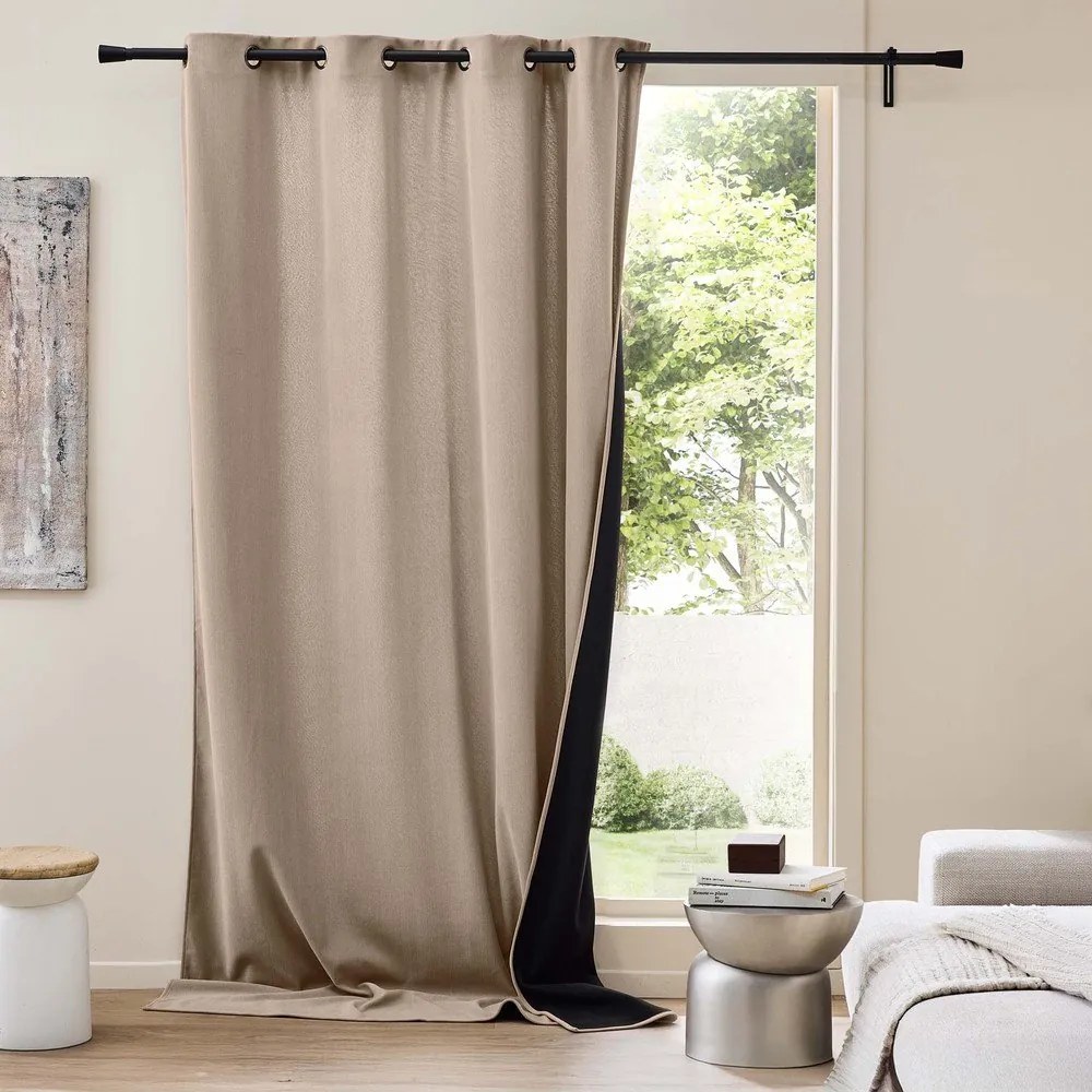 Draperie maro termoizolantă din catifea reiată 140x260 cm Madison – douceur d'intérieur