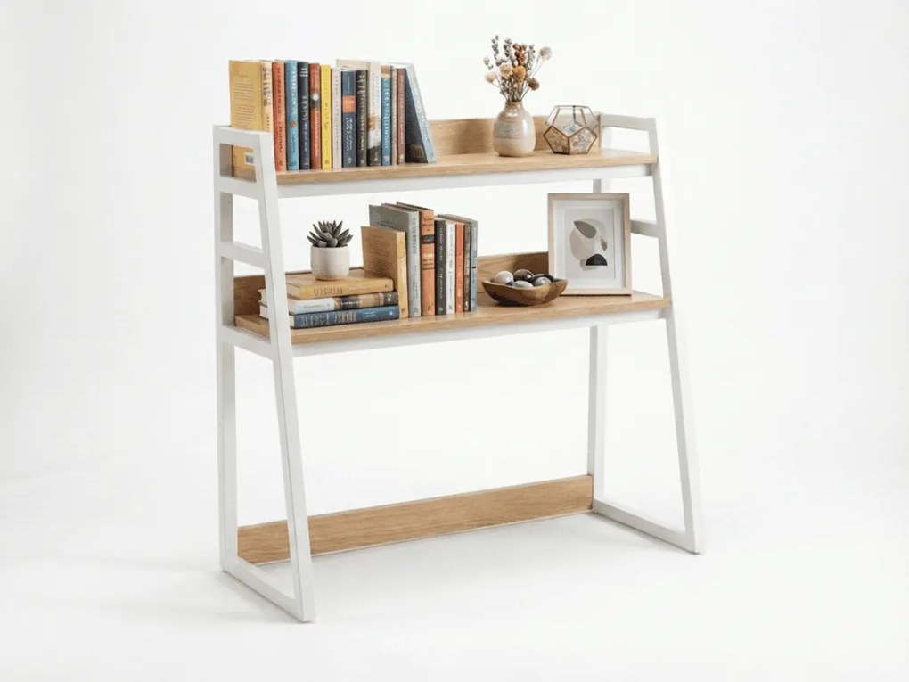 Raft pentru birou VERTEX 90x95 cm, alb / decor stejar