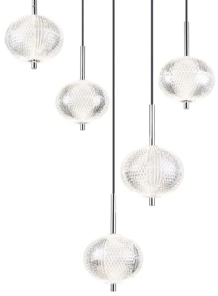 Lustră LED pe cablu Globo 16042-5HC AIDA 5xLED/6,6W/230V 3000K/4500K/6500K