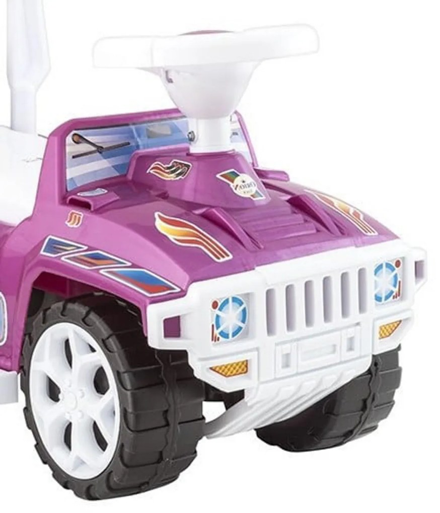 Masinuta copii si bebe NOVOKIDS™ My first SUV Car XXL , Lungime 85 cm, Maner de impins pentru parinti detasabil, Functie trotineta fara pedale,