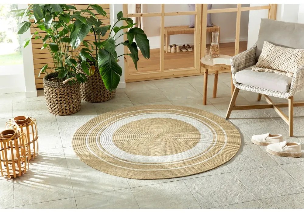 Covor rotund de exterior în culoare naturală ø 150 cm - NORTHRUGS