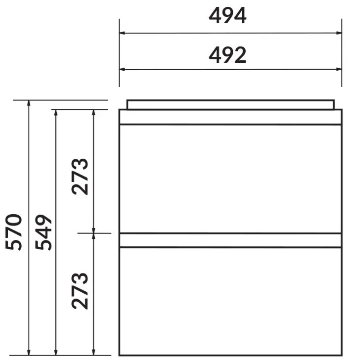 Mobilier suspendat, Cersanit, Moduo, pentru lavoar incastrabil, 50 cm, alb