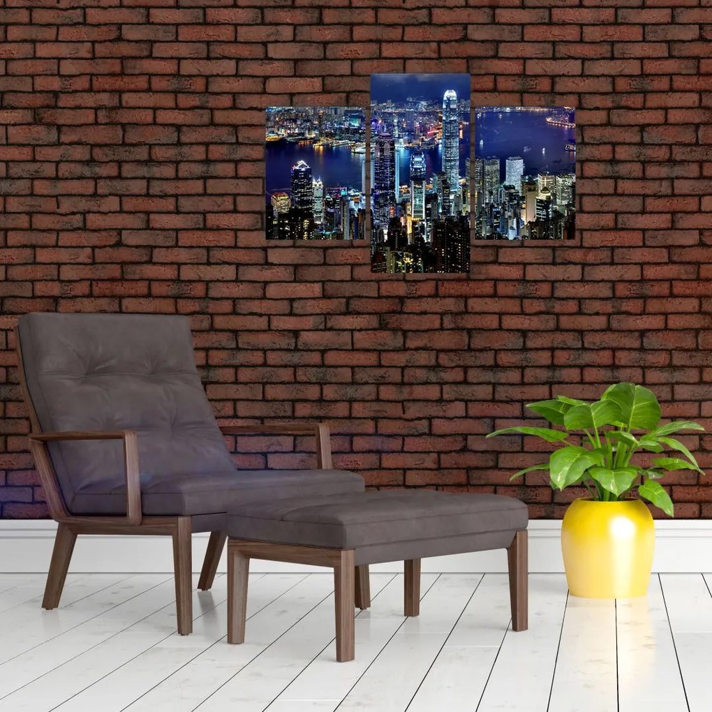Tablou cu zgârie-norii noaptea (90x60 cm)