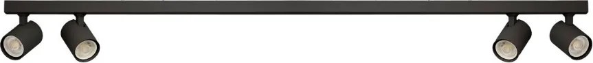 Plafoniera liniara neagra cu 4 spoturi EXO 4, 120cm