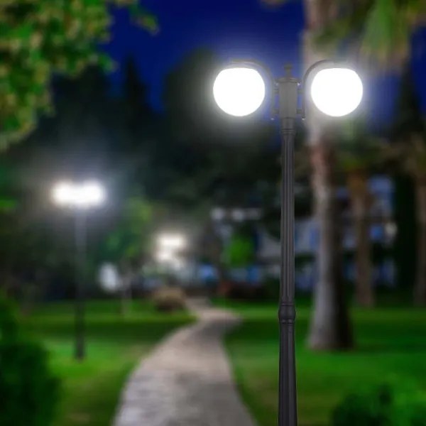 Lampă de exterior 2xE27/60W/230V IP44 199 cm negru