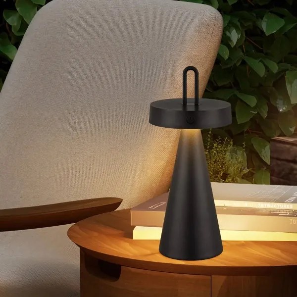 Lampă de masă LED reglabilă, reîncărcabilă, pentru exterior, cu control tactil HALO LED/1,5W/3,7V 3000 mAh IP44 neagră