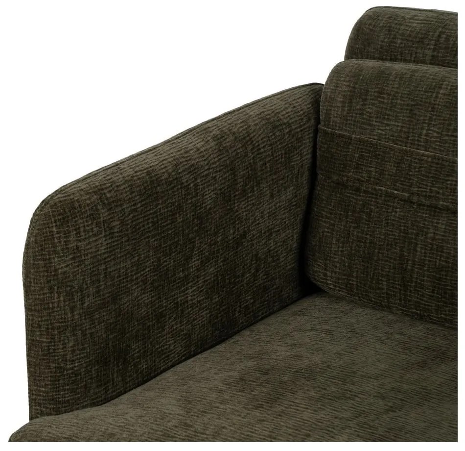 Fotoliu verde cu tapițerie din chenille Bind – Ixia