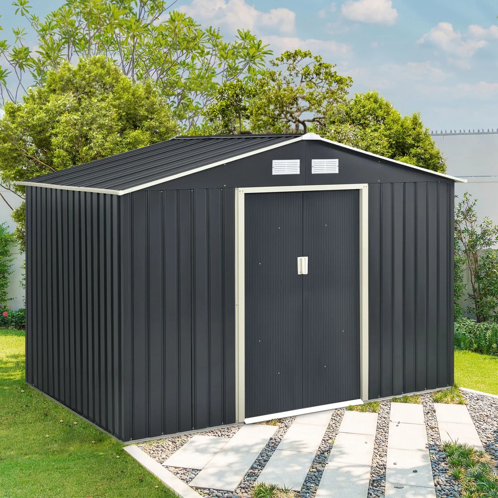 Jusky Casuta de gradina XXL 277×319×192 cm - antracit