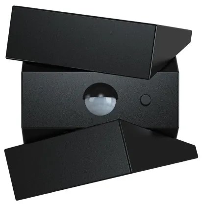 Aplică solară de perete cu senzor, LED 2,5 W / 3,7 V, IP65, 1200 mAh, negru