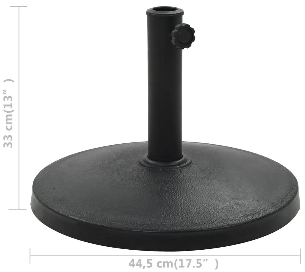 Suport umbrela de soare rotund, negru, 10 kg, polirasina Rotund, 10 kg