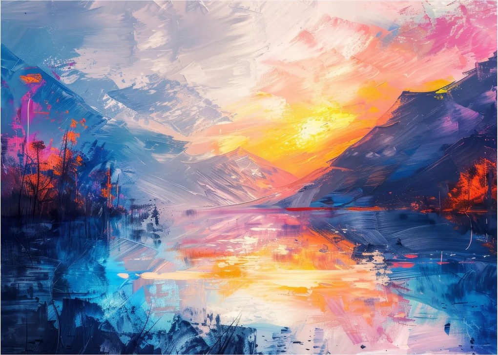 Tablou pe sticlă - Pictura peisajului (70x50 cm)