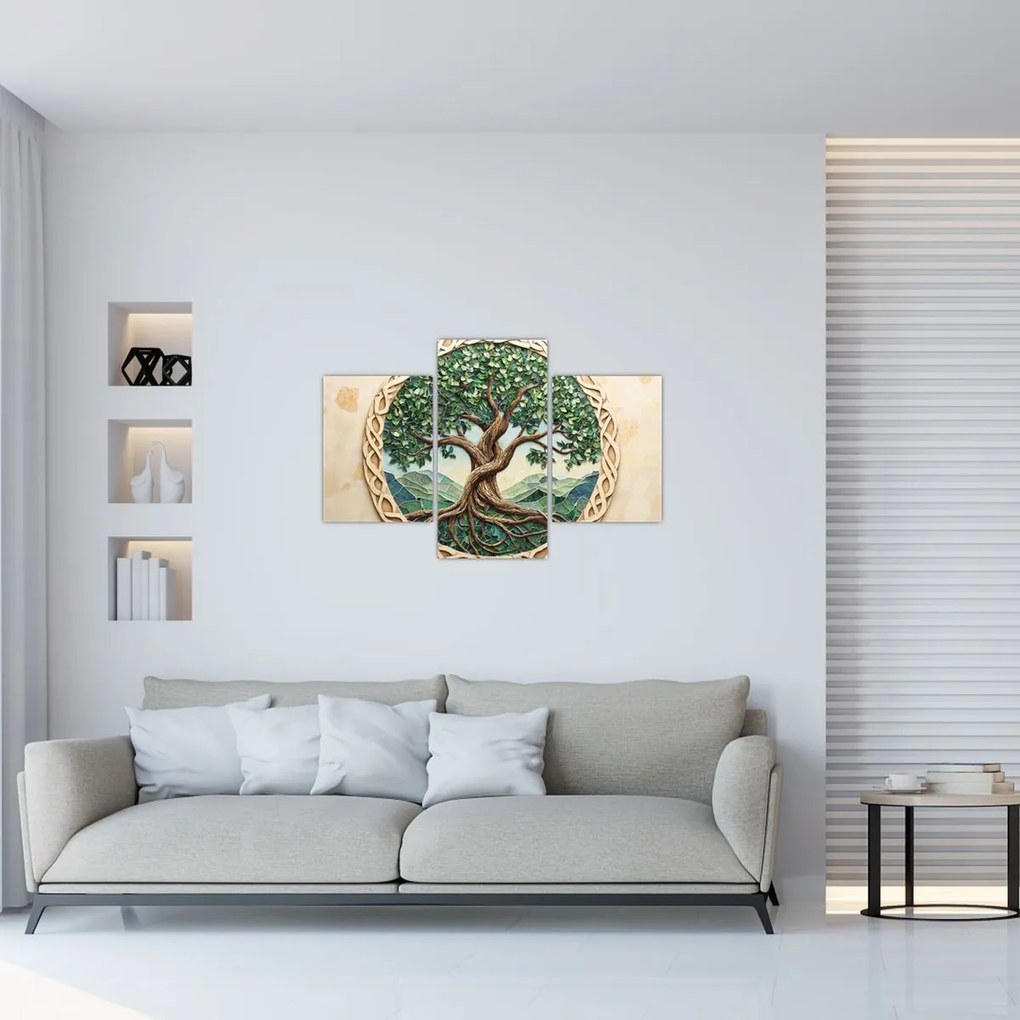 Tablou – Arborele vieții împletit (90x60 cm)