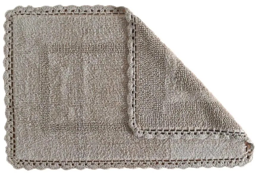 Covoras bej inchis baie bumbac 401 Crochet 04 Beig 50x80 cm