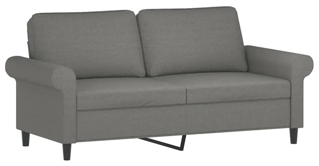 349194 vidaXL Canapea cu 2 locuri, gri închis, 140 cm, material textil