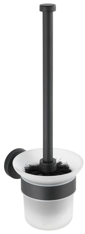 Perie de WC negru-mat de montat pe perete din sticlă Bosio – Wenko