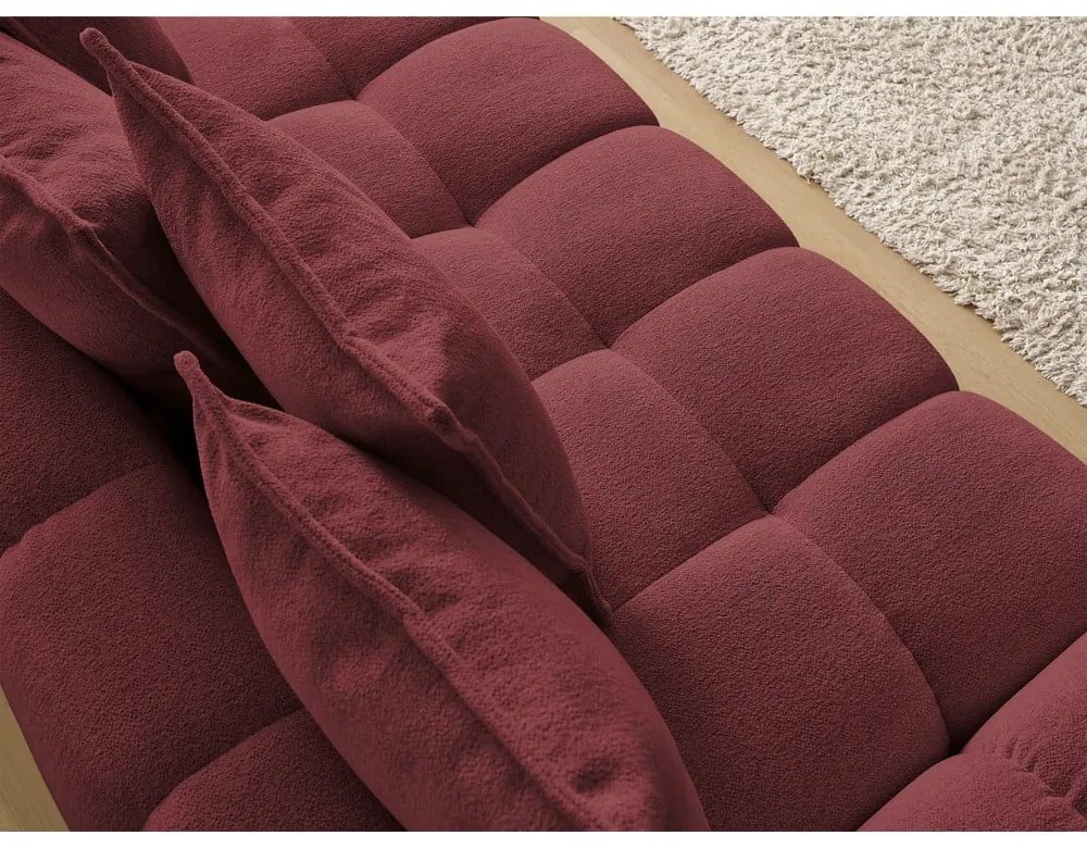 Canapea burgundy cu tapițerie din chenille 278 cm Everest – Bobochic Paris