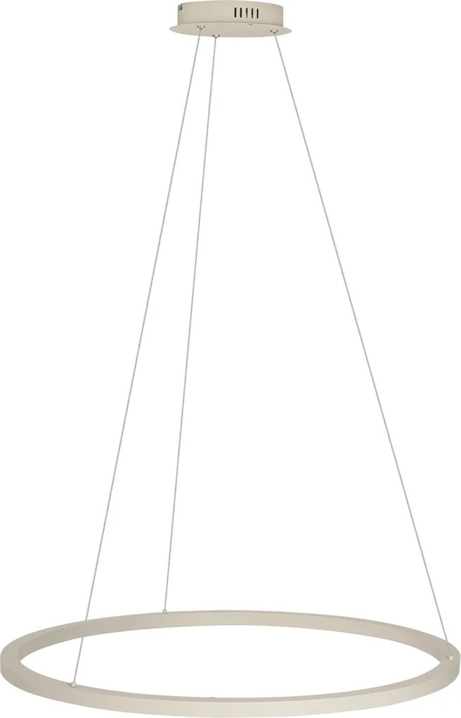 Plafonieră suspendată bej cu LED, 80 cm, cu dimmer în 3 trepte - Girello