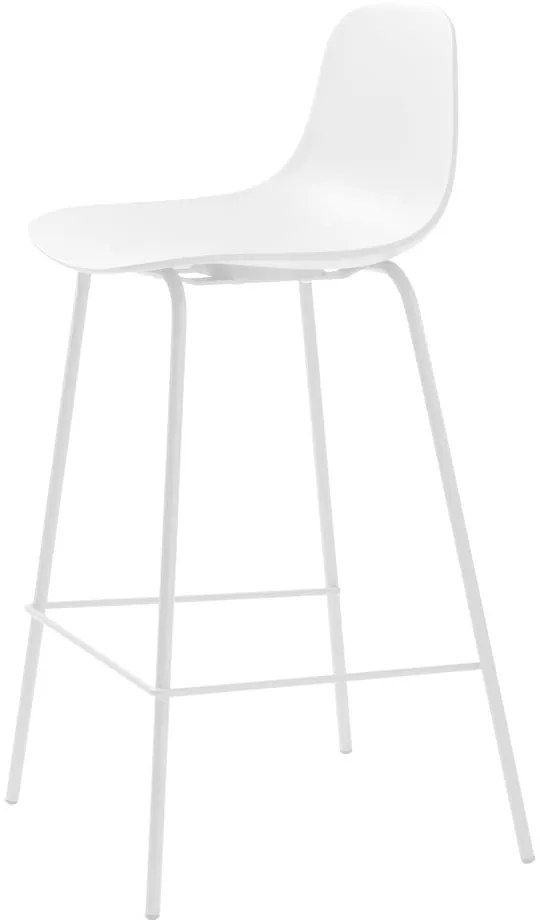 Scaun de bar alb din plastic (înălțime șezut 67,5 cm) Whitby – Unique Furniture