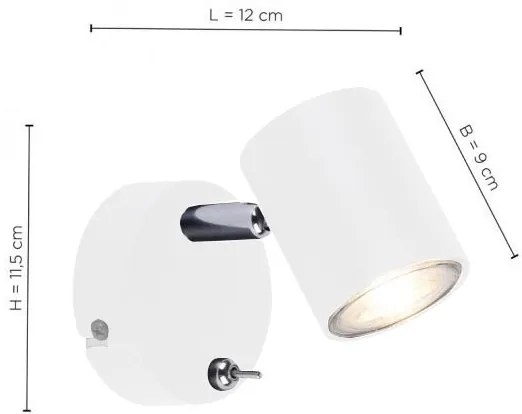 Spot LED de perete TARIK 1xGU10/5W/230V Leuchten Direkt 11941-16
