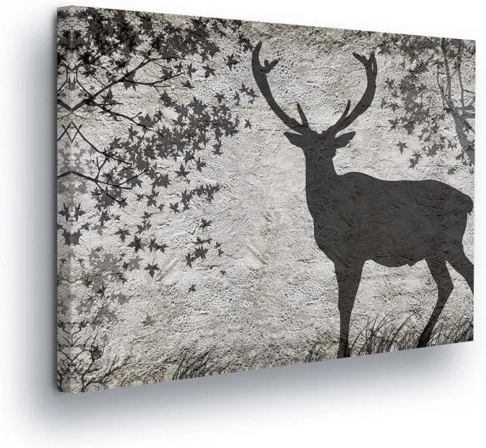 GLIX Tablou - Deer in Gray Tones 80x60 cm
