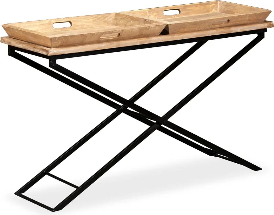 vidaXL Masă consolă Lemn masiv de mango 130x40x80 cm