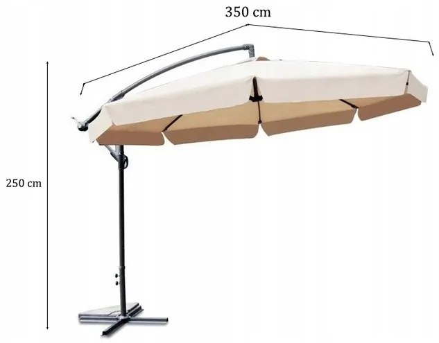 ShopJK UMBRELĂ DE SOARE PENTRU GRĂDINĂ 350 CM CAPPUCINO