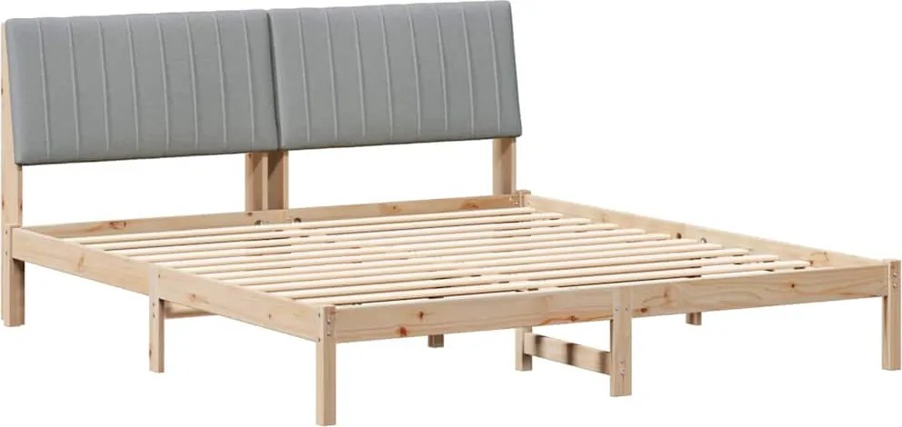 vidaXL Cadru de pat cu headboard Maro 180 x 200 cm Lemn de pin masiv