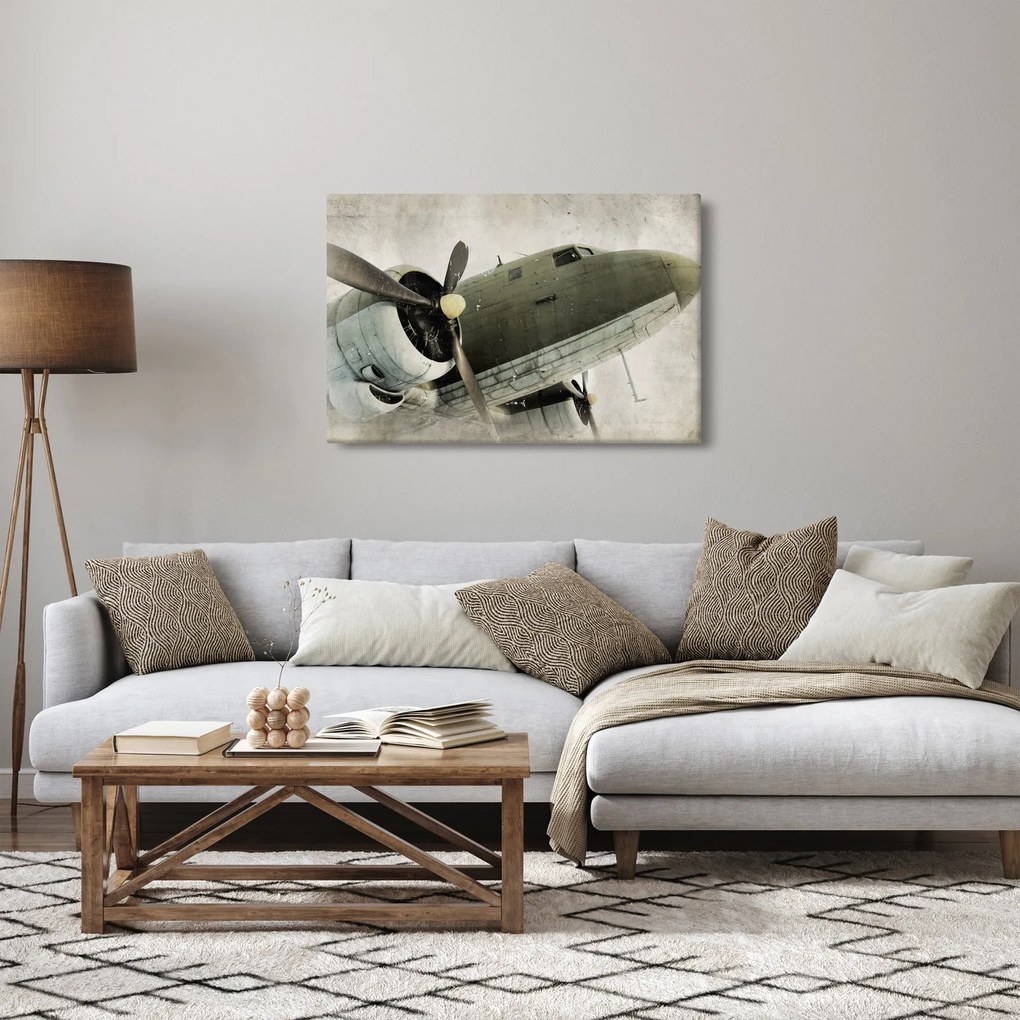 Tablou - Avion vechi cu elice (90x60 cm)