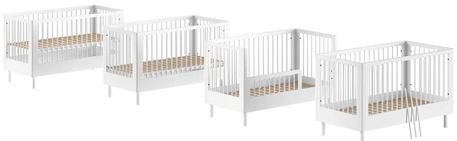 Pătuț alb din lemn de fag 70x140 cm Forrest – Vipack