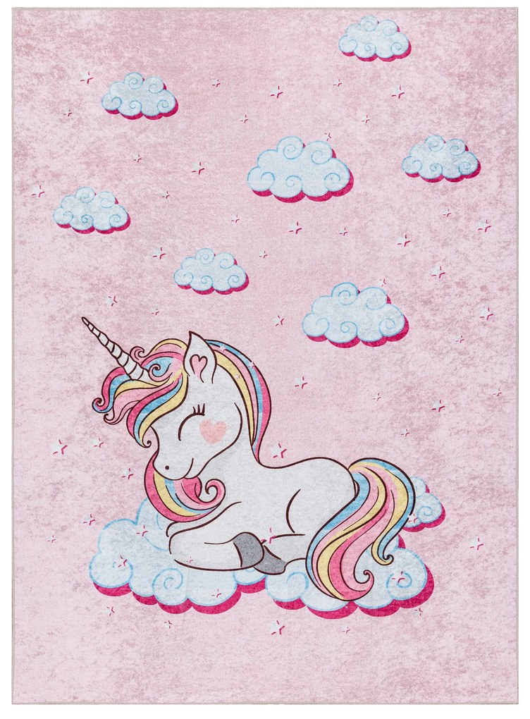 JUNIOR 51855.804 covor lavabil Inorog, nori pentru copii anti-alunecare - roz - SECUNDAR-COTATI PRODUSUL