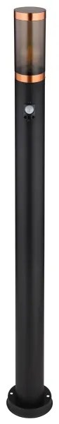 Lampă de exterior cu senzor Globo 3159BCS BOSTON 1xE27/15W/230V IP44 110 cm negru/cupru
