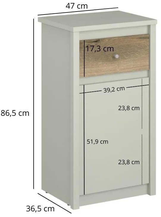 Comodă Kodro 3 (cașmir + stejar evoke). 1116943