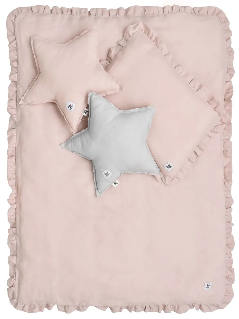 Lenjerie de pat din in pentru patut DUSTY PINK, mar. M
