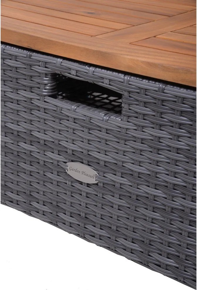 Canapea de grădină gri din ratan artificial Bari – Garden Pleasure